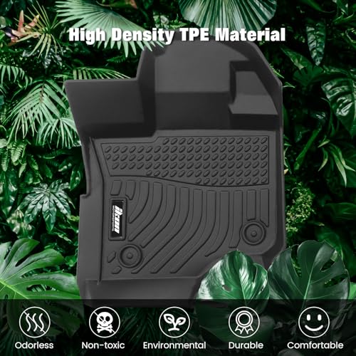 FREEMOTOR802 Compatible with 2015-2022 Ford F-150 Crew Cab Floor Mats, Black 3D Molded Carpets Liner 1st 2nd Row Front Rear Protection Pad 3PC TPE Thermo Plastic Elastomer All Weather Protector - size: For Ford F-150 Crew Cab 2015-2022