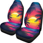 Dreaweet Hawaiian Car Seat Covers Front Seats Only for Women Sunset Beach Design Seat Cover for Carseat Protection 2 Pack Universal High Back Bucket Seat Covers for Cars SUV Trucks Sedan - color: Hawaiian Sunset