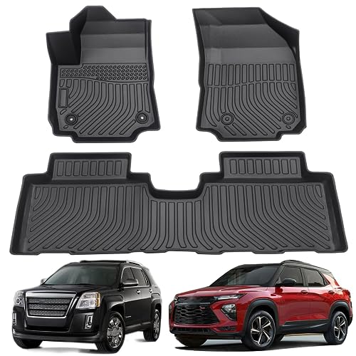 All Weather Car Floor Mats Compatible with 2018 2019 2020 2021 2022 2023 2024 GMC Terrain/Terrain Denali, Easy to Install and Clean, Non Slip, Raised Edges, Custom Fit Full Set, Laser Measured - color: 2018-2023 Equinox & 2018-2023 Terrain