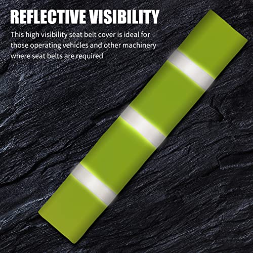 DOSTATNI 2 Packs Yellow High Visibility Safety Seat Belt Cover Reflective Seat Belt Covers Neon Green Seat Belt Cover for Cars Trucks Seat Belt Compliance 17.7” x 2.7”