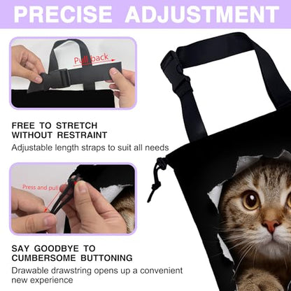 Car Trash Bag Cat in Black Hole Car Trash Bin Leakproof Waterproof Car Trash Can for Back Seat, Foldable Car Garbage Bag with Adjustable Straps and Drawstring for Car Accessories - color: Cat in Black Hole