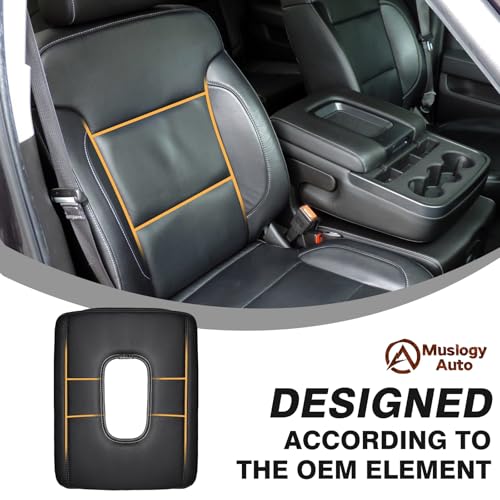 Center Console Armrest Cover Fit for Chevy Silverado & GMC Sierra 1500 2500 3500HD 2014-2018 Accessories, Comfort Armrest Pad Console Lid Cushion Vegan Leather 1-Inch Thick(Split Bench Seat) - size: 1) 14-18 |Silverado & Sierra| Jump Seat, +Thick