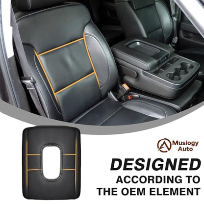 Center Console Armrest Cover Fit for Chevy Silverado & GMC Sierra 1500 2500 3500HD 2014-2018 Accessories, Comfort Armrest Pad Console Lid Cushion Vegan Leather 1-Inch Thick(Split Bench Seat) - size: 1) 14-18 |Silverado & Sierra| Jump Seat, +Thick