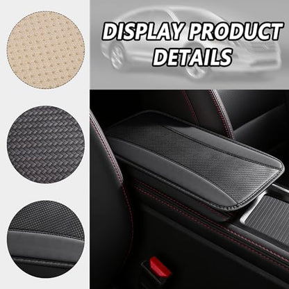 IHOTDER Stylish Car Center Console Cover,PU Leather Car Armrest Cover Prevent Scratches on Center Console,Universal Car Armrest Cushion Car Accessories Interior for Car SUV Truck (Black) - color: Black
