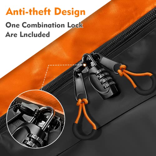Hitch Mount Cargo Carrier Bag, 20 Cubic Feet 100% Waterproof Car Tray Luggage Bag (59" 24" 24") with 6 Reinforced Straps + 1 Combination Lock, Fits for All Vehicles with Steel Trailer Basket - size: 20 Cubic Feet