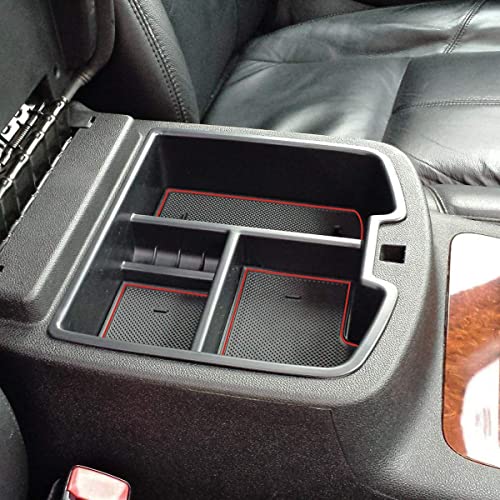 Center Console Organizer Tray Compatible with GMC Sierra 1500 Chevy Silverado Suburban 2500 Avalanche 07-13 Accessory 07-14 Sierra 2500 3500 Yukon Silverado 2500 3500 Suburban 1500 Tahoe, Red - color: Red