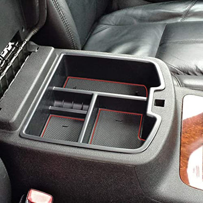 Center Console Organizer Tray Compatible with GMC Sierra 1500 Chevy Silverado Suburban 2500 Avalanche 07-13 Accessory 07-14 Sierra 2500 3500 Yukon Silverado 2500 3500 Suburban 1500 Tahoe, Red - color: Red