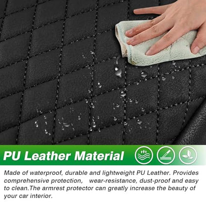 Shademax Center Console Cover Toyota RAV4 2019-2024 2025 Armrest Cover Cushion Pad for Toyota RAV4 Accessories PU Leather Armrest Seat Box Protector with Pockets Storage Bag