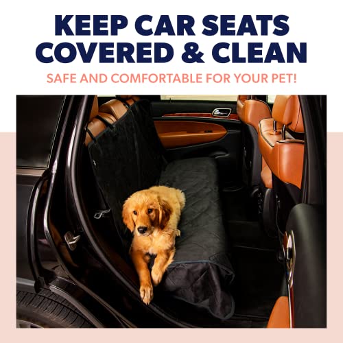 Black Car Rear Seat Cover for Dogs, Durable Waterproof & Scratch Resistant Vehicle Backseat Protector, Nonslip Dog Accessory & Pet Protection for Back Seats, Machine Washable