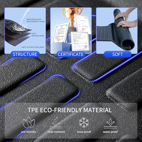 KELCSEECS® Floor Mats & Cargo Liner for 2013-2018 Toyota Rav4(Not for Hybrid or Prime),All Weather Protection TPE Floor Liners Front& Rear Row Full Set Accessories Black - style: 27) For 2013-2018 Rav4 Full Set