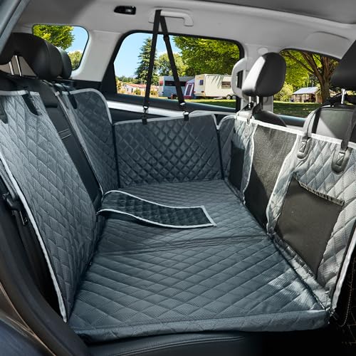 Back Seat Extender,Dog Car Seat Cover,Waterproof Pet Hammock Travel Bed,Durable Camping Air Mattress,Non Inflatable Car Bed Mattress Easy Clean for SUV Truck (Grey) - color: Grey