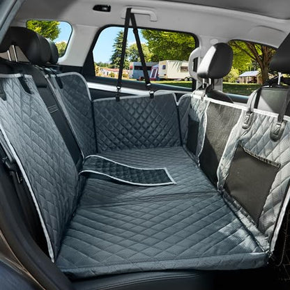 Back Seat Extender,Dog Car Seat Cover,Waterproof Pet Hammock Travel Bed,Durable Camping Air Mattress,Non Inflatable Car Bed Mattress Easy Clean for SUV Truck (Grey) - color: Grey