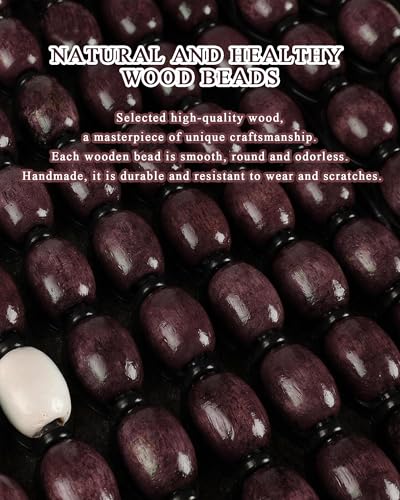 Wood Beaded Car Seat Cover Massaging Breathable Cooling Wine Red Real Wood Bead Cushion Universal Fit for Sedan, SUV & Truck. The Ergonomic Lumbar Support Can Relieve Painful from Long Trips