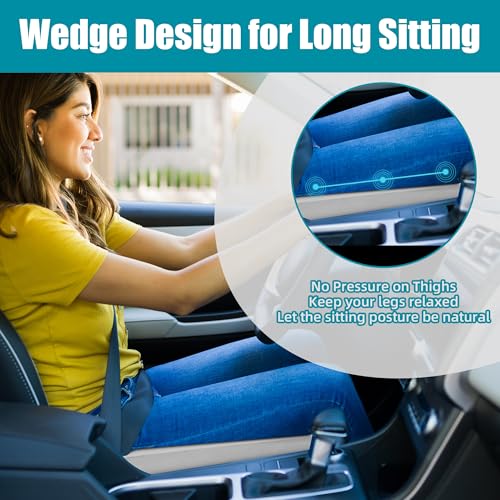 HOMBYS Wedge Recliner Seat Cushion for Long Sitting Chair, Cushion for Elderly Esay to Get Up,5" Thick 20"x20" Large Pressure Relief Seat Cushion for Recliner, Office, Car, Velvet & Foam,Light Grey - color: Light Grey