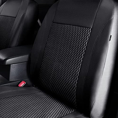 Flying Banner car seat Covers Full Set Velvet Cubic Stamp Massage Breathable Rear Bench Split Black Gray Beige tan 40/60 50/50 60/40 (Full Set - Low Back, Black) - color: Black