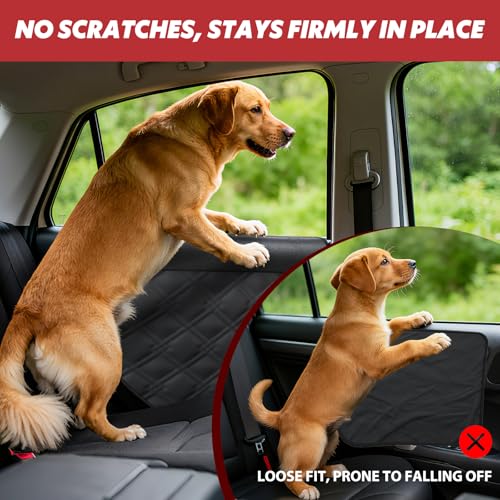 Dog Car Door Protector – 20% Larger Design for Sedans, Family Cars and Small SUVS, 2 Packs Thickened Waterproof Door Panel Covers, Protects Doors from Dog Scratching - size: Standard [Fit for Sedan/Family Car/Small SUV]