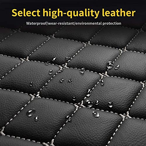 Custom Making Car Floor Mats for 97.5% Car Model Luxury Leather All Weather Waterproof Anti-Skid Full Coverage Liners (Black Blue line) - color: Black Blue line