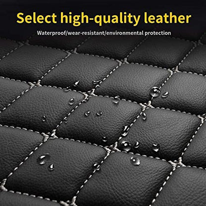 Custom Making Car Floor Mats for 97.5% Car Model Luxury Leather All Weather Waterproof Anti-Skid Full Coverage Liners (Black Yellow line) - color: Black Yellow line