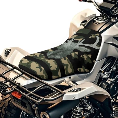 Camo Flag ATV Seat Covers Four-Wheeler Seat Cover Waterproof Polyester, Universal Fit for Most ATV Soft Anti-Slip Breathable Padded Protector Powersports Seat Covers