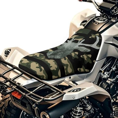 Camo Flag ATV Seat Covers Four-Wheeler Seat Cover Waterproof Polyester, Universal Fit for Most ATV Soft Anti-Slip Breathable Padded Protector Powersports Seat Covers