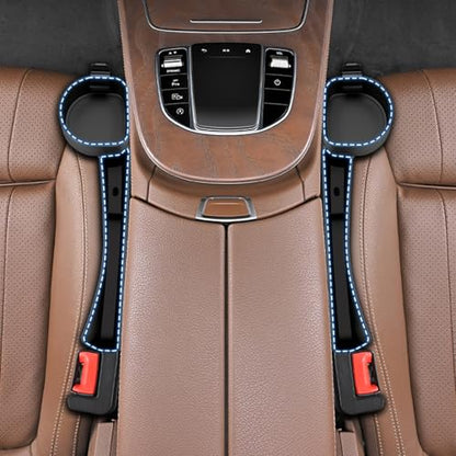2026 Upgraded Car Seat Gap Filler with Holder and Hook, Car Seat Accessories Interior, Car Seat Gap Plug with Storage Slot, Car Organizer Fit Sedan SUV Truck, 2 Pack Black
