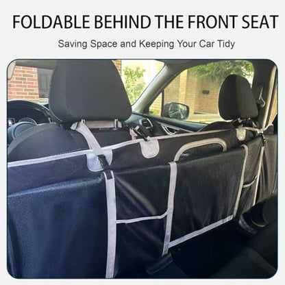 Upgraded Durable Hard Bottom Dog Car Seat Cover with EPE Sponge Cushion,Foldable Dog Rear Seat Protector,Waterproof Dog Hammock for Car, Seamless Dogs Back Seat Extender for Car SUV Truck(L)