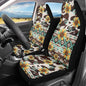 Howilath Aztec Tribal Sunflower Car Seat Cover Set of 2 Interior Accessories Washable Anti-Slip Auto Front Bucket Seat Covers All Seasons Use - color: Aztec Tribal Sunflower
