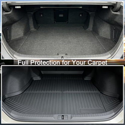 Aiqiying Floor Mats＆Cargo Liners Compatible with Toyota Camry 2018-2024 FWD Models, Non Hybrid or AWD，All Weather Waterproof Durable Custom-Fit Front Rear Full Set Carpet Protection TPE Accessories - size: 3）For Toyota Camry I 2018-2024 I Floor＆Trunk Mat