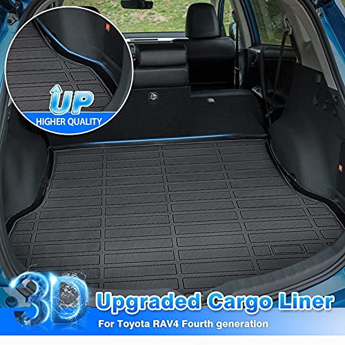 Cargo Liner Fits for Toyota RAV4 2013-2018(No Electric or Hybrid Models) All Weather Trunk Mat for RAV4 Accessories Heavy Duty - size: 2)Toyota RAV4 2013-2018