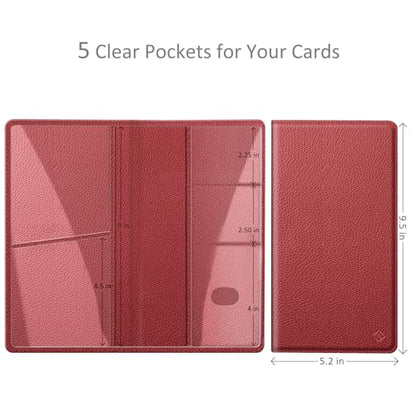 FINPAC Car Registration and Insurance Card Holder, Vehicle Glove Box Card Organizer Wallet Automobile Accessories for License - color: Poppy Red