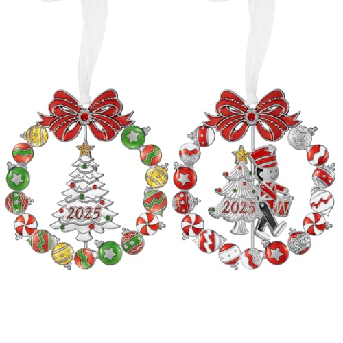 Laraine Christmas Tree Ornaments – 2 Pack - Decorative Rotation Hanging Pendant of Car Charm Holiday Keepsake Gift Home Decor (2 Pieces Set (2025)) - color: 2 Pieces Set (2025)