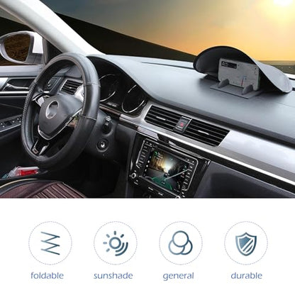 Cell Phone Sun Shade, Anti-glare & Heat-blocking Vehicle Dashboard Phone Cover, No-install Foldable Mobile Sunproof Shade, Universal for Cars, Trucks, SUVs (Black)