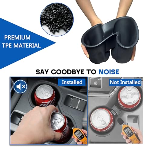 Cup Holder Insert for Forester 2026 2025 Accessories Center Console Cup Holder TPE Non-Slip Front Drink Stopper Organizer for 2025 Forester Interior Decoration Black - size: for Forester 2025 2026