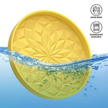 Car Coasters for Cup Holders [4 Pack] - 2.75In Silicone Auto Mug Mats - Universal Non-Slip Recessed Car Interior AccessoriesYellow - color: 4 Pack-yellow