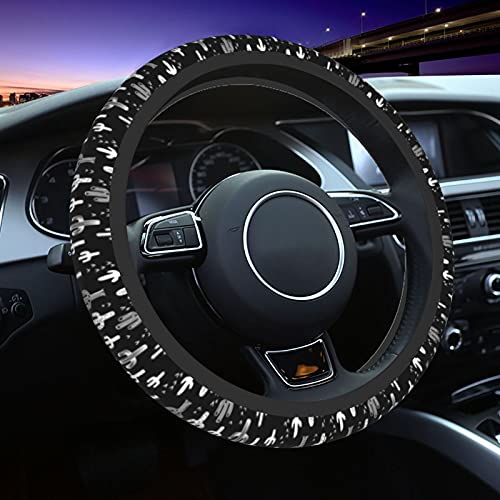 Fun Western Cactus Steering Wheel Covers Non Slip Neoprene Wheel Protector Universal 15 inch for Car Accessories - color: Black40