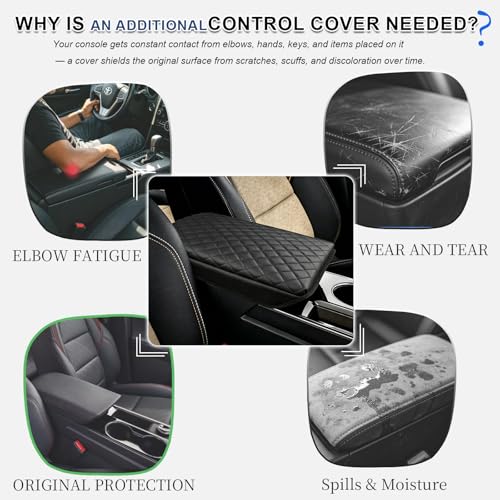 Center Console Cover Armrest Cover for 2025 2026 Chevy Equinox (Not for EV) LT/Activ/RS, Thickened PU Leather Car Armrest Box Cushion Pad Protector with Diamond Stitching, Interior Accessories - size: 2025 2026 Chevy Equinox (Not for EV)
