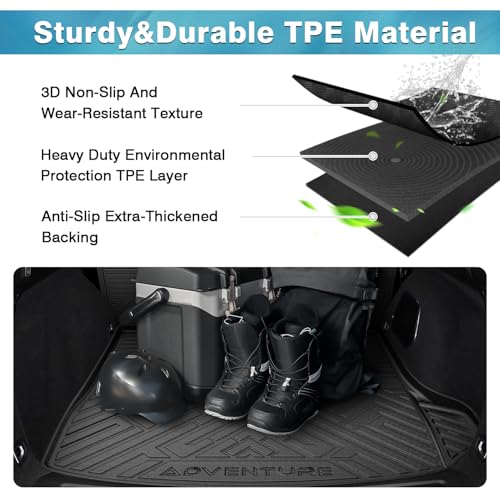 Mixsuper Cargo Liner for Jeep Grand Cherokee 2022-2026, All Weather TPE Trunk Cargo Mat with Backrest Protectors Compatible with Grand Cherokee & 4xe (Not for Grand Cherokee L/WK) - size: 22-25 |Grand Cherokee 4XE| Cargo & Backrest Mat