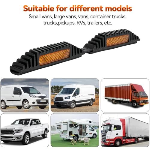 4PCS Car Door Guard Protector Edge Strip Cover Reflectors Anti-collision Sticker for vans, trucks, pickups, RVs, and more (Yellow)