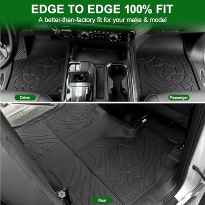 Floor Mats for 2019-2026 Chevy Silverado/GMC Sierra 1500 & 2020-2026 Silverado/Sierra 2500HD/3500HD, Crew Cab Bucket Seat Only (Without Rear Underseat Storage Box), TPE All Weather Durable Mats
