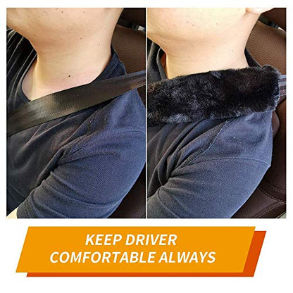 4Pack Seatbelt Covers for Kids,Seat Belt Cushion Cover,Infant Baby Car Seat Neck Shoulder Strap Pads,Soft Newborn Carseat Stroller Straps Covers Accessories(Black) - color: Black