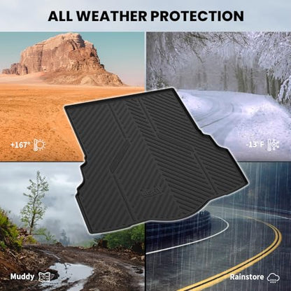 LASFIT Trunk Mat for Ford Fusion 2013-2020 (Only Fit Gasoline Not Fit Hybrid & PHEV) All Weather TPE Mats Custom Fit Cargo Mats for Ford Fusion Car Mats and Cargo Liner, Black - size: 2013-2020 | For Ford Fusion | Cargo Mat