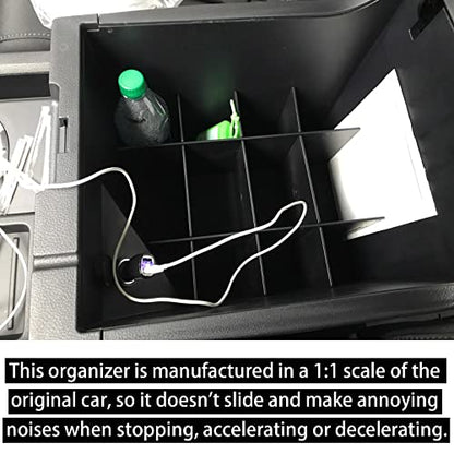RUNROAD Center Console Organizer Dividers Compatible with Toyota Tundra 2014-2019 2020 2021 Accessories, Insert Compartment Tray Secondary Storage Box ABS Materials Armrest Divider