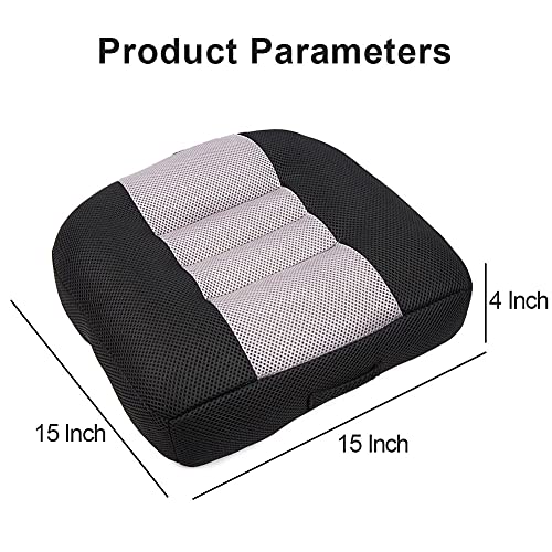 Srutirbo Car Booster Seat Cushion Raise The Height for Short People Driving Hip (Tailbone) and Lower Cack Fatigue Relief Suitable for Trucks, Cars, SUVs, Office Chairs, Wheelchairs (Black and Gray) - color: Black and Gray