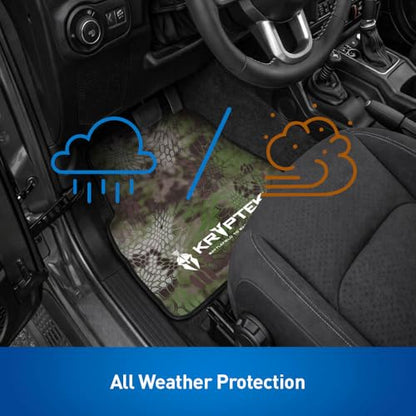Coverking Universal Car Floor Mats Set of 2 (Front Driver and Passenger) Kryptek Altitude Camo - All-Weather Protection for Mud, Dirt, Rain, Spills, Non-Slip Backing, Fits Cars Trucks SUVs Jeeps - style: Kryptek Altitude