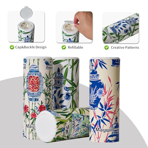 Car Tissue Holder,Tissue Box, Car Tissues Cylinder with Cap, Car Tissues Holder, Car Tissues Holder Round Container(4pk/200 Sheets) - style: Ginger Jars