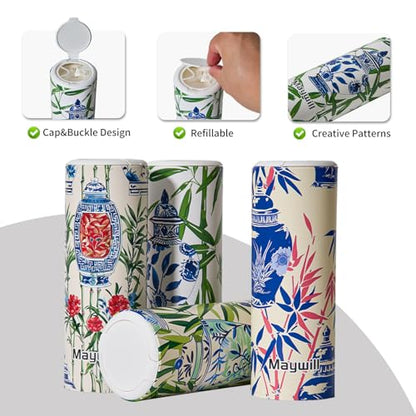 Car Tissue Holder,Tissue Box, Car Tissues Cylinder with Cap, Car Tissues Holder, Car Tissues Holder Round Container(4pk/200 Sheets) - style: Ginger Jars