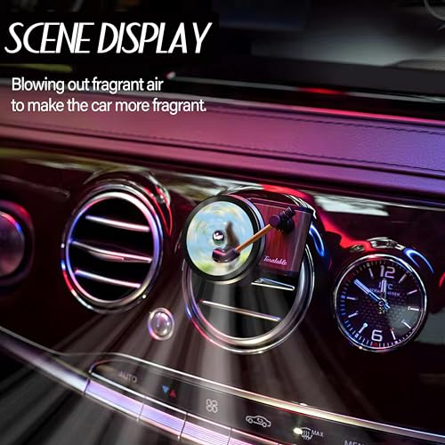 Maicican 12 PCS Starry Sky Cat Car Air Freshener Vent Clip, Cute Car Air Freshener with Record Player Design, Unique Car Accessories and Decor for Music Lovers or Cat Lover (Customized Black A) - color: Customized Black A
