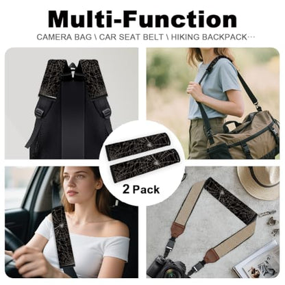 2Pcs Soft Auto Seat Belt Cover Pad Cobweb Spiderweb Halloween White Car Seatbelt Shoulder Cushion for Comfortable Driving, Compatible with All Cars' Seatbelt and Backpack Straps - color: Cobweb