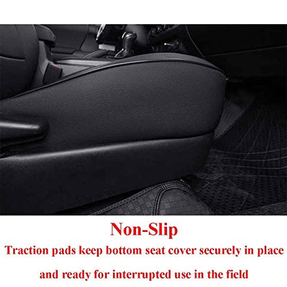 EKR Custom Fit Tacoma Front Car Seat Covers for Toyota Tacoma 2016 2017 2018 2019 2020 2021 2022 2023 Double Cab/Access Cab - Front Row Only,Faux Leather(Black) - color: Leather (Black), size: 2016-2023 Double&Access Cab-Only 1st Row