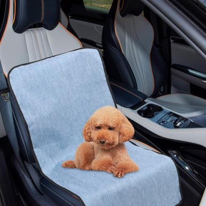 Kisangel Pet Car Seat Cover Waterproof Sturdy Front and Back Seat Protector for Dogs Light Blue Pet Cushion Pad